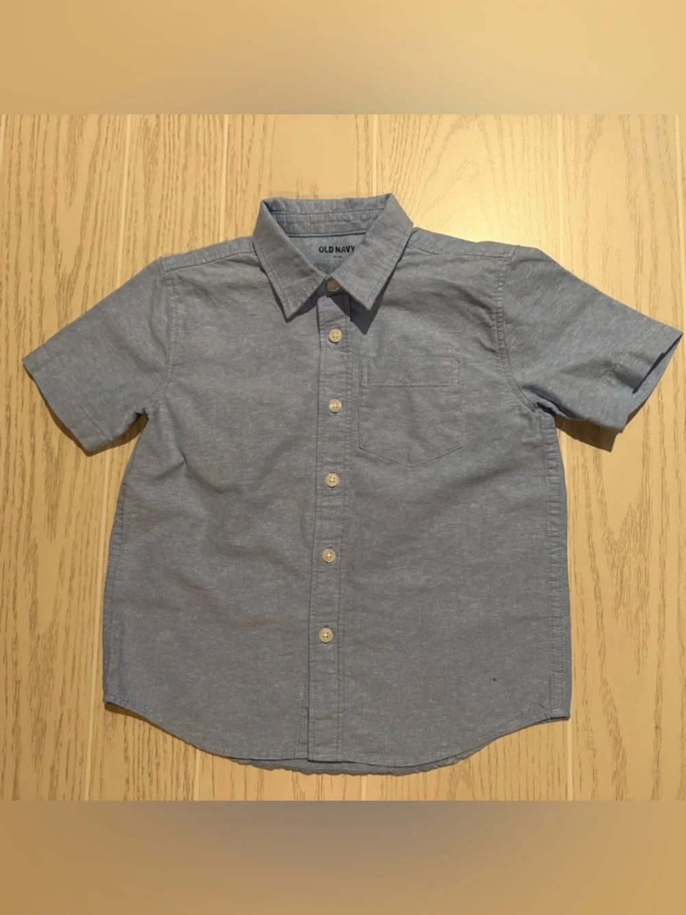 Old Navy Boys XS 5 Button Up Shirts Lot Blue‎ Green Short Sleeve Collared Casual